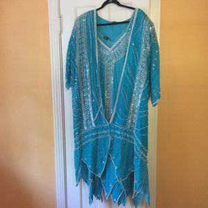 NWT Teal Vintage 1920s Style Dress & Jacket